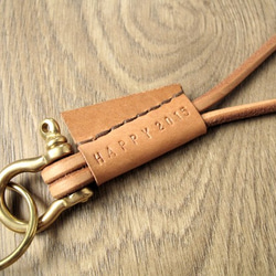 （淺啡）leather leather key holder（淺啡） 第3張的照片