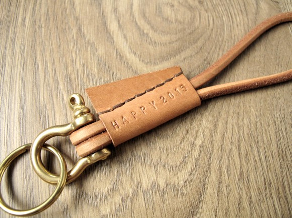 （淺啡）leather leather key holder（淺啡） 第3張的照片