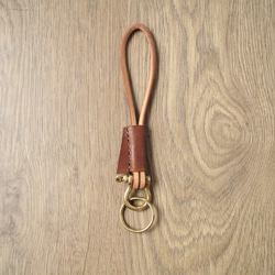 原始風皮革味x皮革鑰匙扣（淺褐色） 第1張的照片