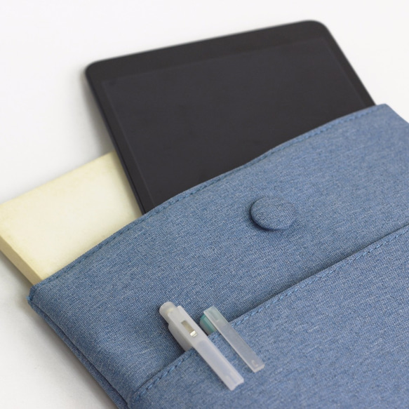 [特價]RYMAN簡約藍色12″ MacBook直身筆記型電腦輕薄保護套 手拿包 第4張的照片