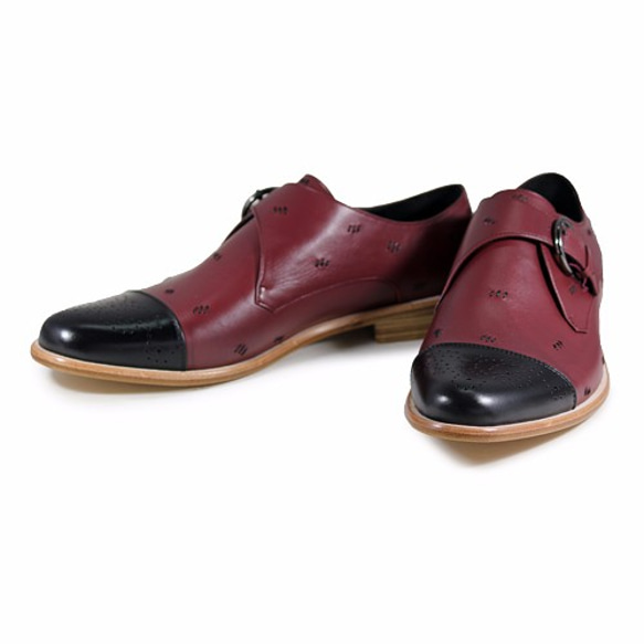 JAZZ M1120 Stitching Black Burgundy 第4張的照片