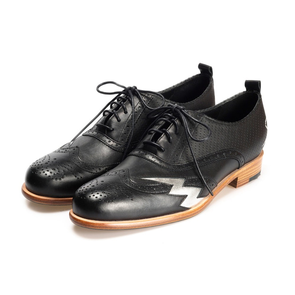 Lightning 2 M1186 Black Oxford Shoes 第3張的照片