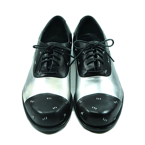 Jabberwocky M1127AA Stitching Black Leather Oxford Shoes 第2張的照片