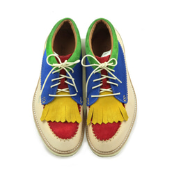 Rainbow M1196 Ivory Multicolor Moccasin Tassel Boots 第2張的照片