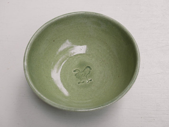 印花飯椀/ネコ緑(2015年) 3枚目の画像