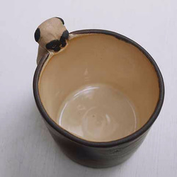 のぞきマグ茶色/茶パグ 3枚目の画像