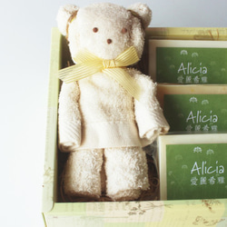 [愛麗希雅] 寶寶彌月手工皂禮-無染亞麻熊 第2張的照片