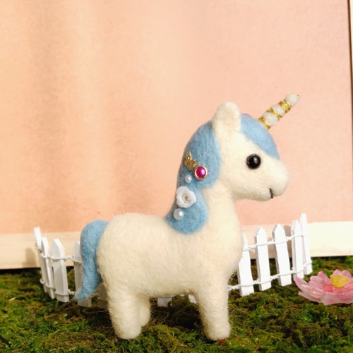 メルヘンかわいい❤ユニコーン 羊毛フェルト 羊毛フェルト unico