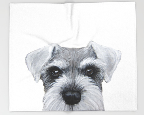 シュナウザーグレー、ふわふわ大判ブランケット その他インテリア雑貨