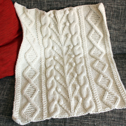 手編み アラン模様のニットブランケット その他インテリア雑貨 はる