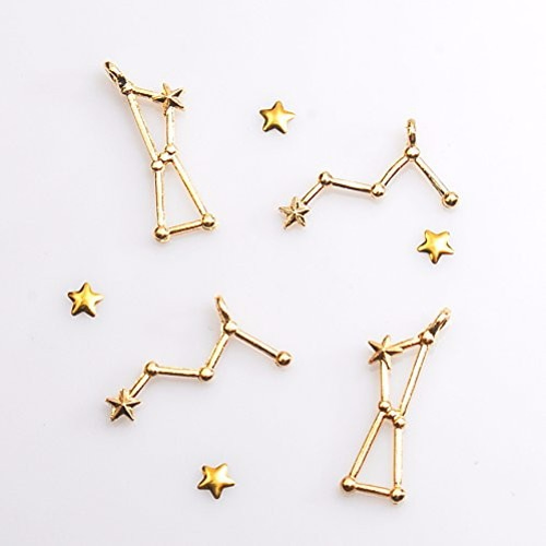 オリオン座 & カシオペア座 星座チャームセット 宇宙 レジン封入