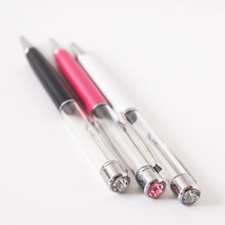 【ピンク】ハーバリウム用ボールペン１本 クリスタルペンパーツ　クリアボールペン 2枚目の画像