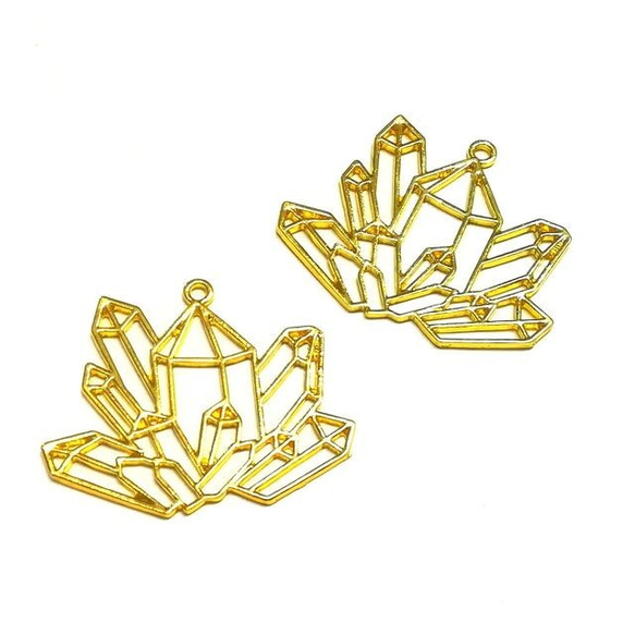 レジン 枠 （ 結晶 6枚）鉱石 クリスタル 枠 レジンパーツ レジン枠 空枠 1枚目の画像