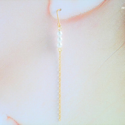 Pearl×Chain Pierce（ピアス/イヤリング） 3枚目の画像