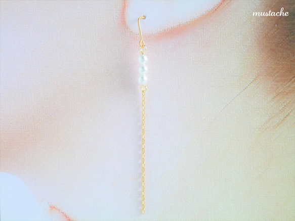 Pearl×Chain Pierce（ピアス/イヤリング） 3枚目の画像