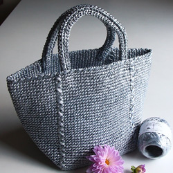 お纏め専用　ハンドメイド　手づくり　マルシェ　手提げバッグ　編み　2個セット ニットバッグ 2個セット 6色選べる 無地 マルシェバッグ マルニ
