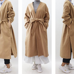 【美品】cucuri ロングガウン 型紙 ロングガウンコート（表地）【849】 編み図・パターン 布と