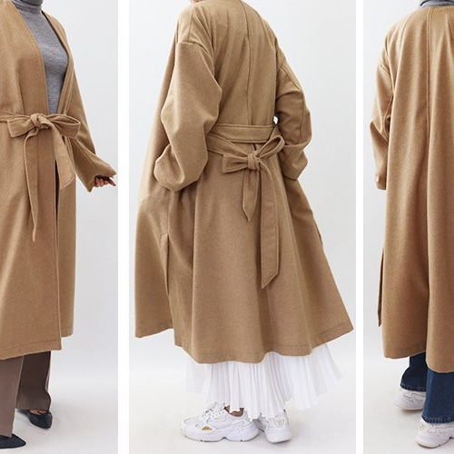 ガウンロングコート　24AW BONLEA ステンカラーロングコート