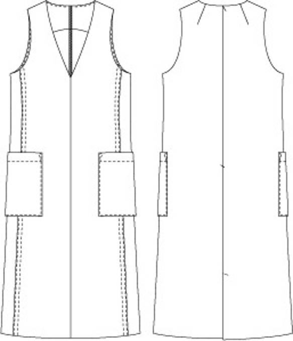 紙紋套頭裙（里料） 第2張的照片