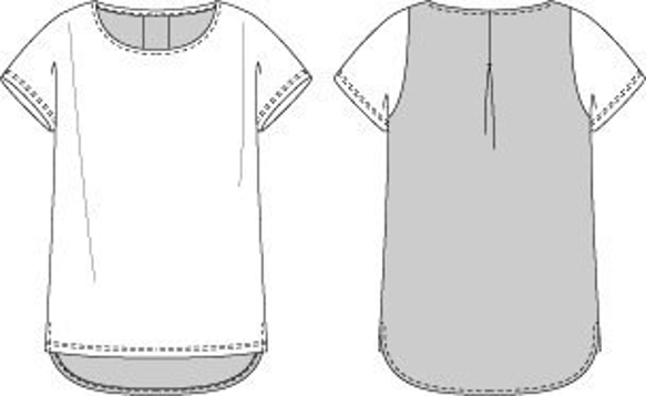 型紙　バックレースリラックスTシャツ 3枚目の画像