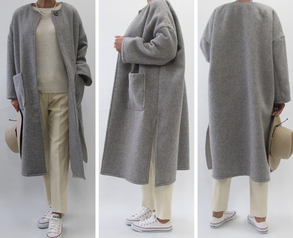 型紙 サイドスリットオーバーコート（表地） 型紙 布と型紙のお店