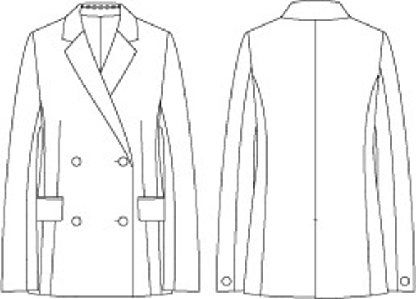 W圖案剪裁夾克[702]（外層材質） 第4張的照片