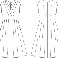 紙紋Cache-coeur風格連衣裙 [778] 第6張的照片