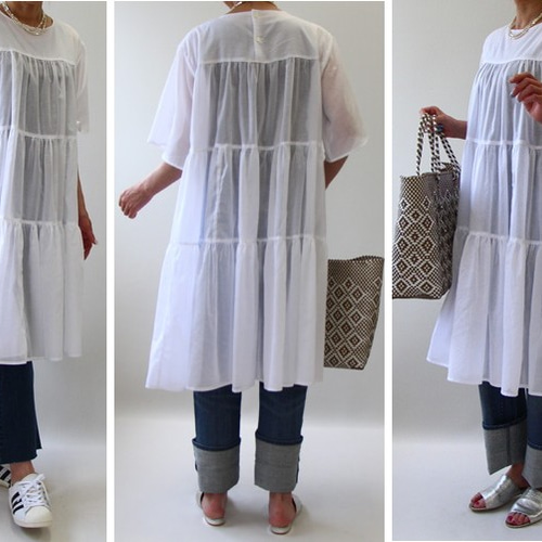 そら【ベアトリス】新品タグ付きコットン100% ティアードワンピース そら【ベアトリス】新品タグ付きコットン100% ティアード