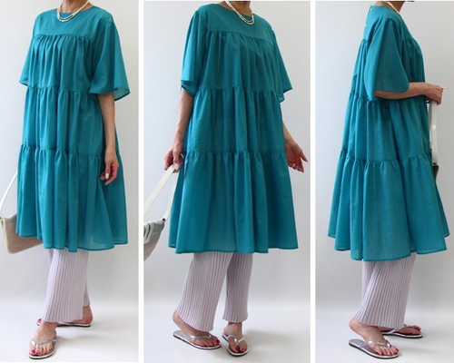 そら【ベアトリス】新品タグ付きコットン100% ティアードワンピース そら【ベアトリス】新品タグ付きコットン100% ティアード