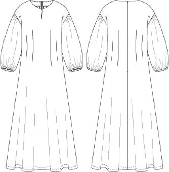 紙紋高腰連衣裙[805] 第10張的照片