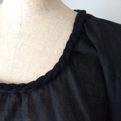 編織喇叭袖套頭衫/黑色 第2張的照片