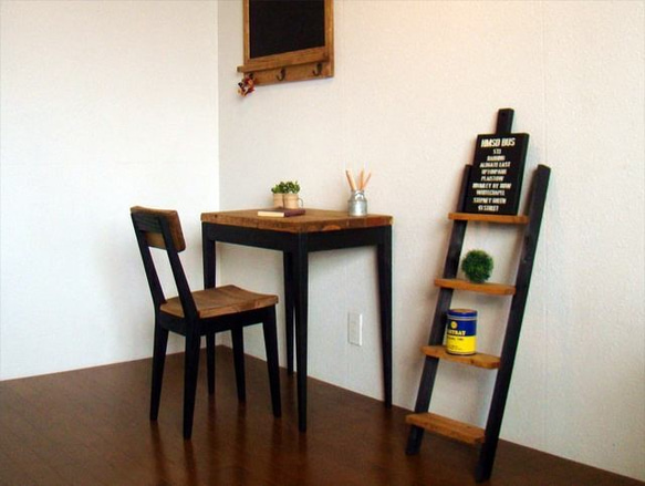 デスク・チェアセットW60ツートン（天板ブラウン）脚テーパー