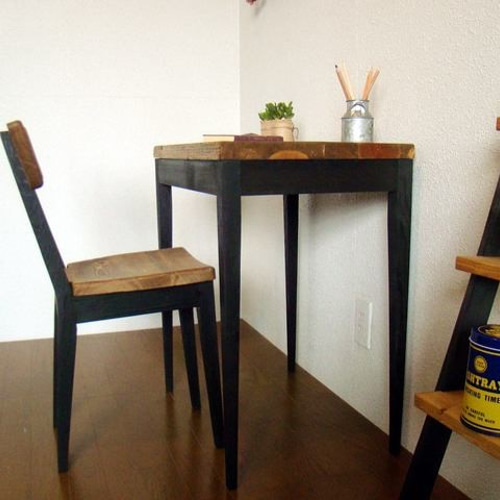 デスク・チェアセットＷ60　ツートン（天板ブラウン）脚テーパー デスク・チェアセットW60ツートン（天板ブラウン）脚テーパー