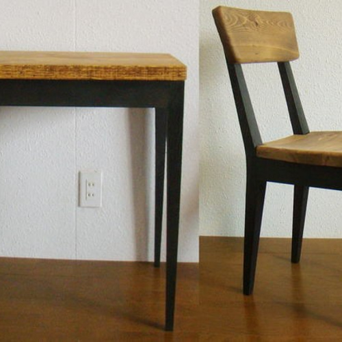 デスク・チェアセットＷ60　ツートン（天板ブラウン）脚テーパー デスク・チェアセットW60ツートン（天板ブラウン）脚テーパー