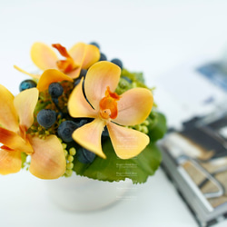 人造花飾-橘萬代蘭果實香氛小品 第4張的照片