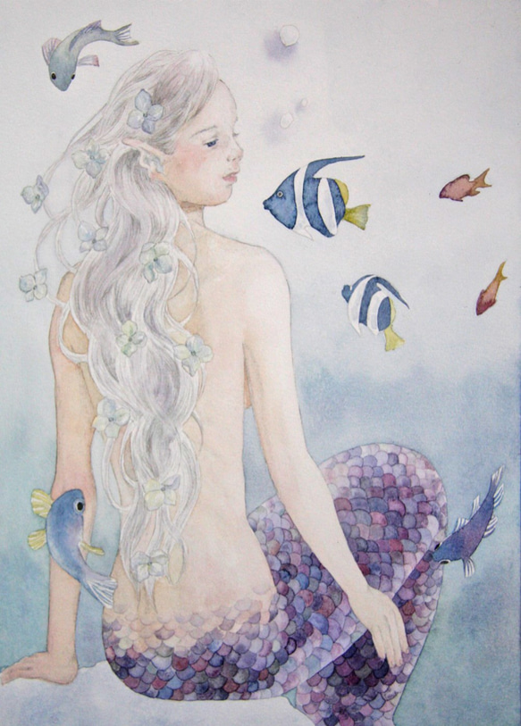 人魚の末娘 原画 透明水彩 絵画 Nina 通販 4938777｜Creema