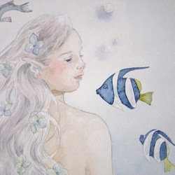 人魚の末娘 原画 透明水彩 3枚目の画像