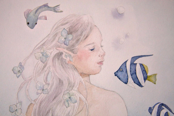 人魚の末娘 原画 透明水彩 5枚目の画像