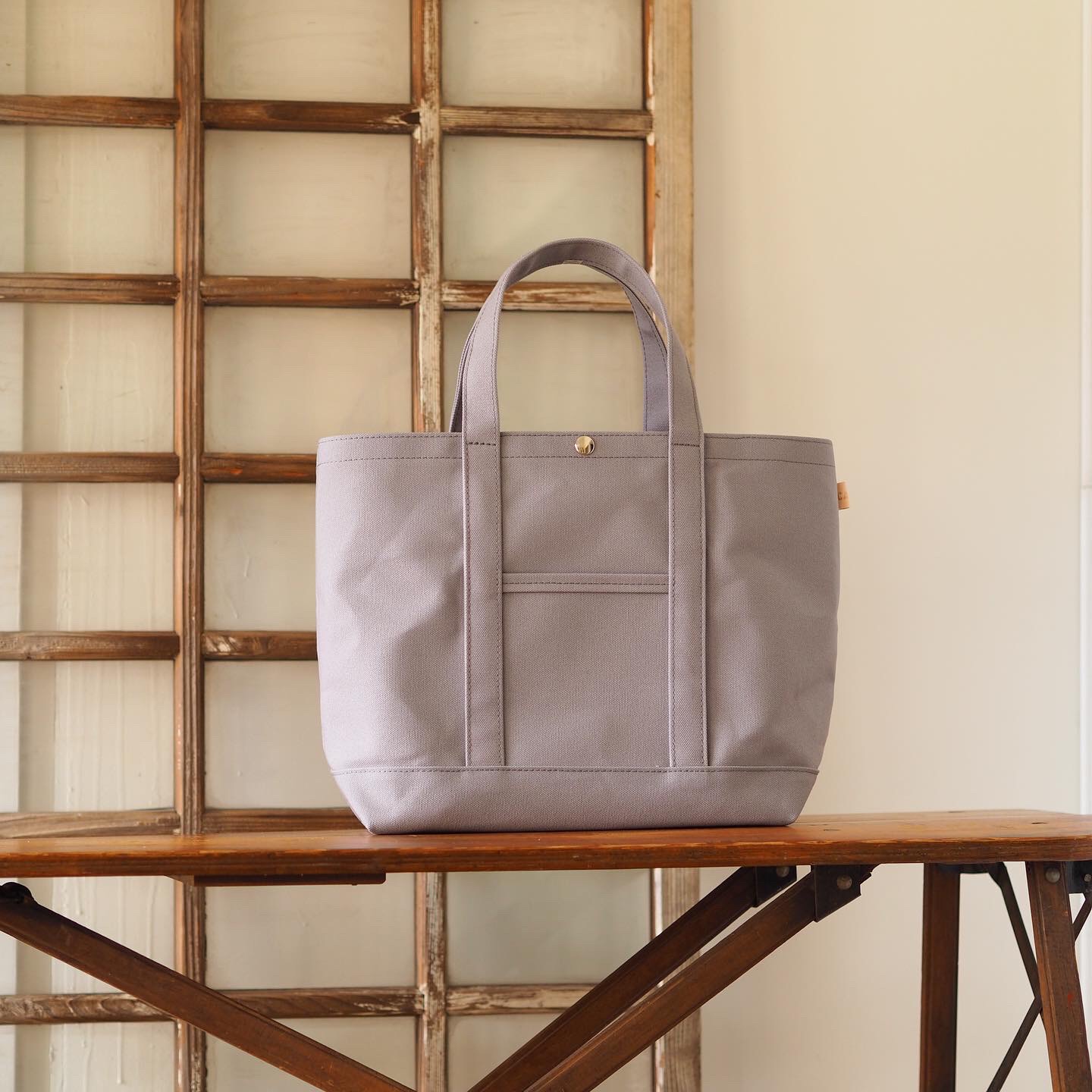 帆布Lトートバッグ  グレー