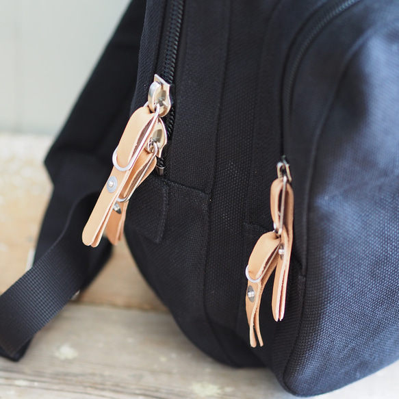 帆布リュックサック　クロ 7枚目の画像