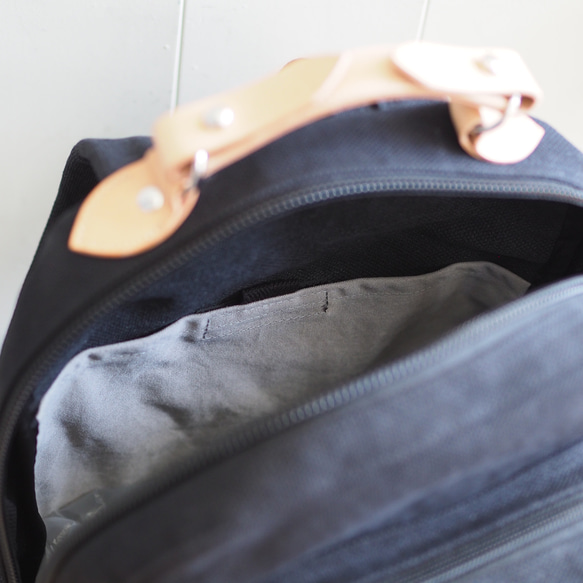 帆布リュックサック　クロ 9枚目の画像