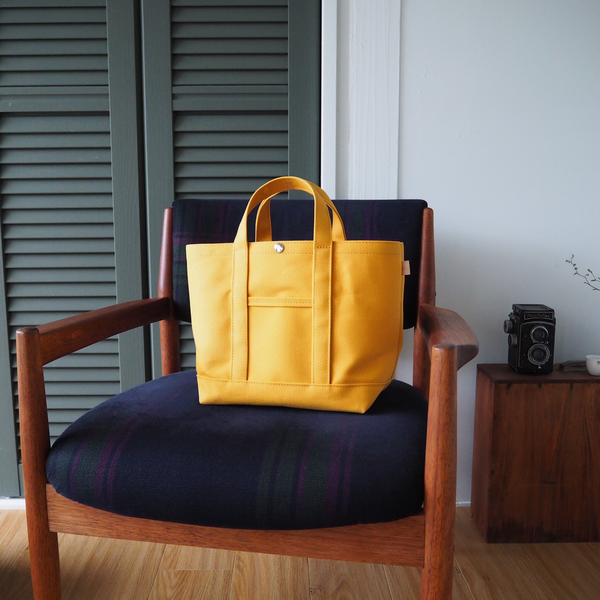 帆布Mトートバッグ　マスタード