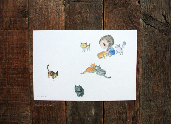《臭咪想養一隻貓》貓咪插畫明信片A組（9枚／入） 第8張的照片