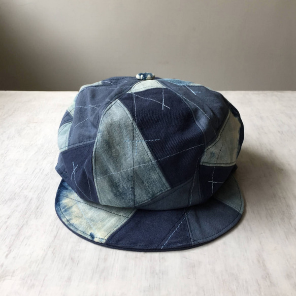 【訂製】淺藍色系帽子 / 丹寧 / 報童帽 / 古著風格 第5張的照片