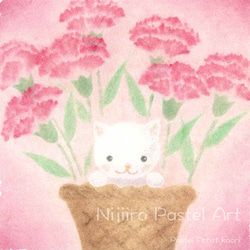 Mini picture frame『Cat and carnation』 第2張的照片