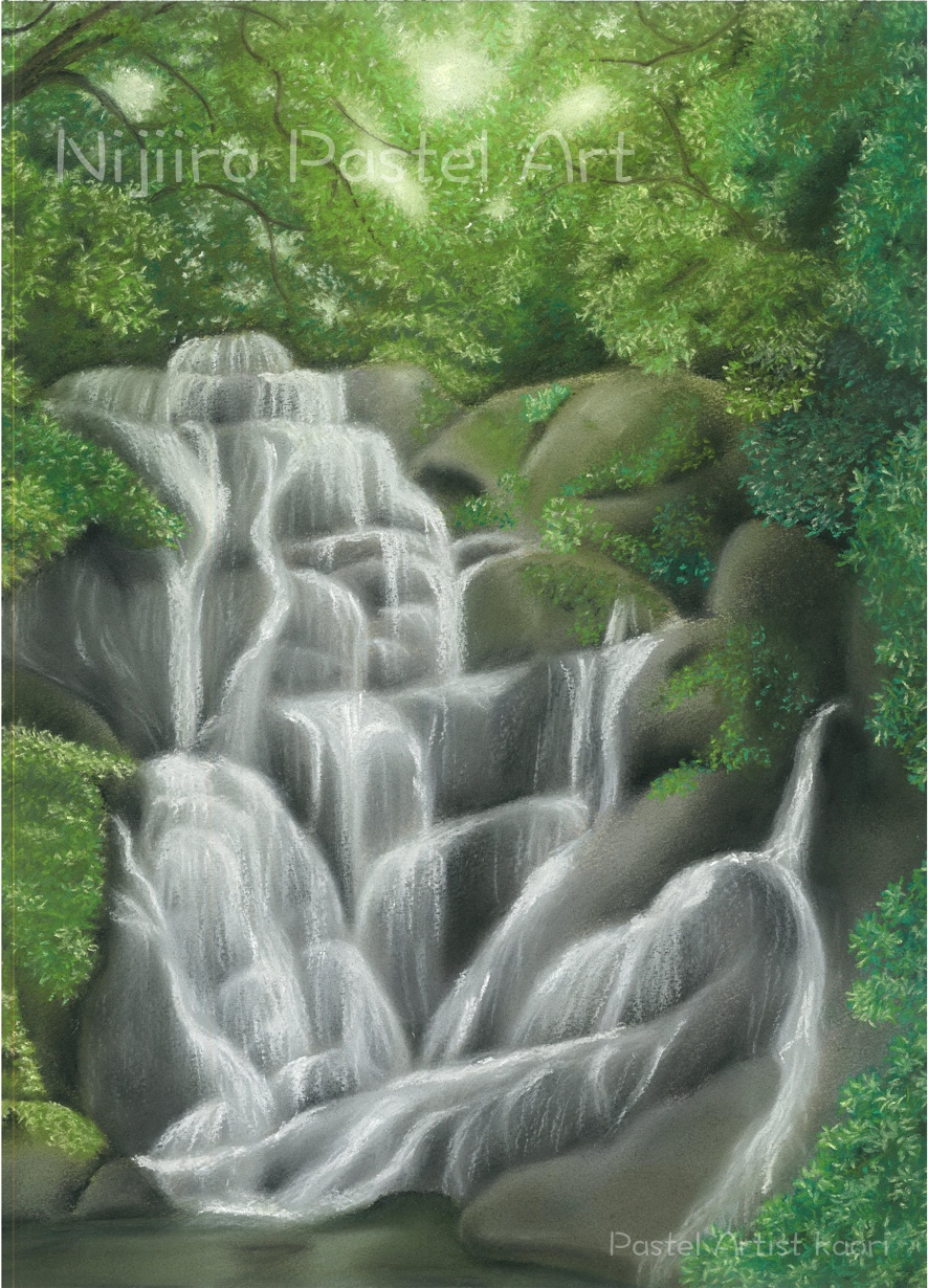 日本画／加藤美代三「白糸の滝」 日本画／加藤美代三「白糸の滝」 日本画／加藤美代三「白糸
