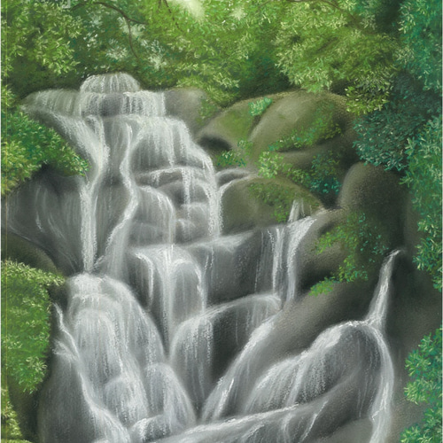 日本画／加藤美代三「白糸の滝」 日本画／加藤美代三「白糸の滝」 日本画／加藤美代三「白糸の滝」