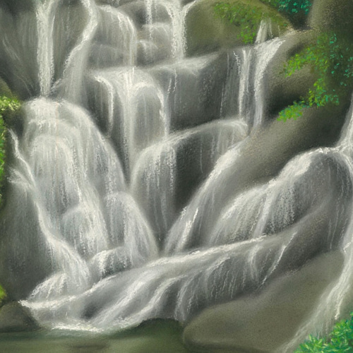 日本画／加藤美代三「白糸の滝」 日本画／加藤美代三「白糸の滝」 日本画／加藤美代三「白糸
