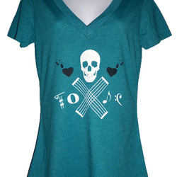 IamTOXIC skull Tシャツ (ティール) 1枚目の画像