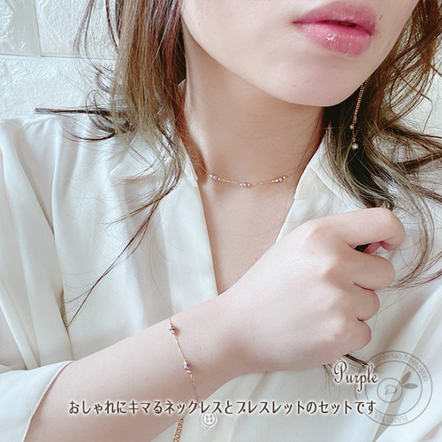 【美品】Aimer パール ハート型ネックレスとブレスレットセット 2点セット 1+1】 華奢パール-ネックレス+ブレスレットセット-20210320-5